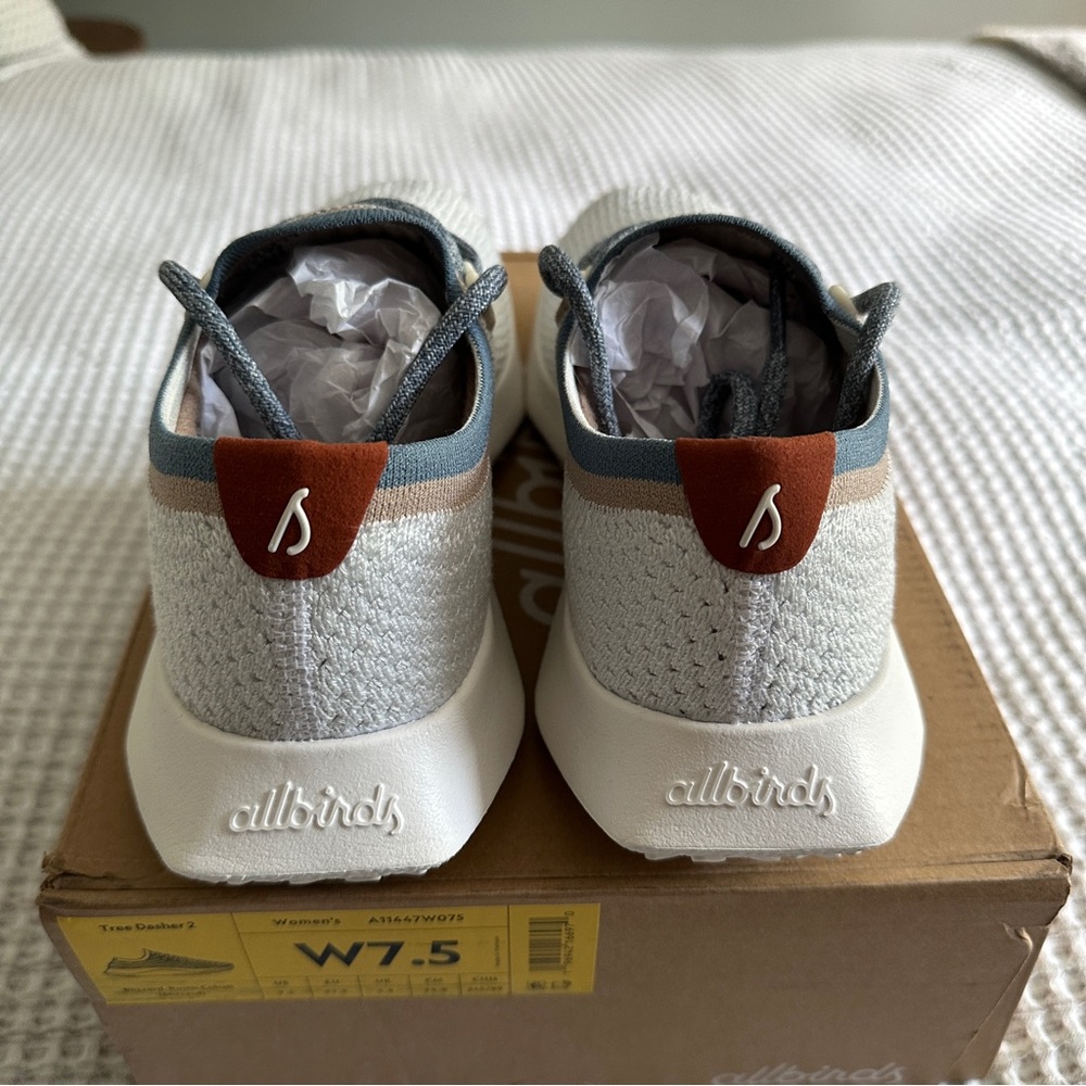Allbirds Women's Tree Dasher 2 - Blizzard/Rustic Cobalt - Picture 7 of 12